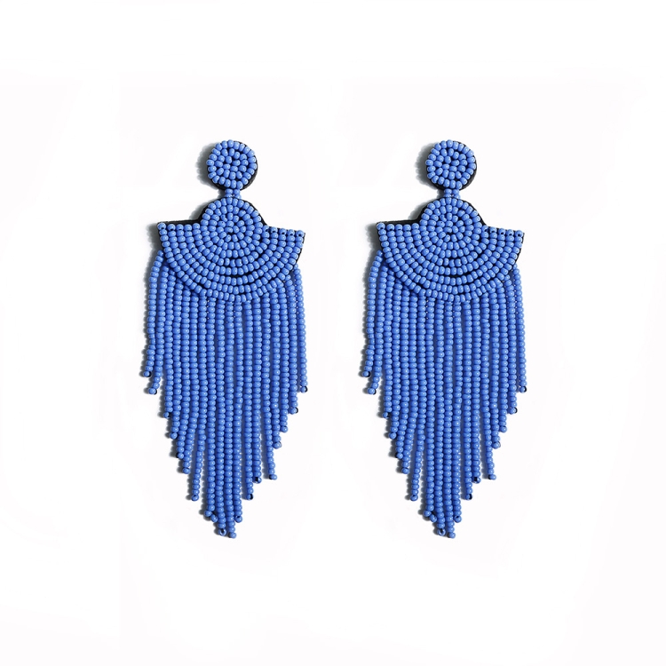

Ethnic Earrings Handmade Beaded Bohemian Tassel Earrings, Colour: Blue E68797