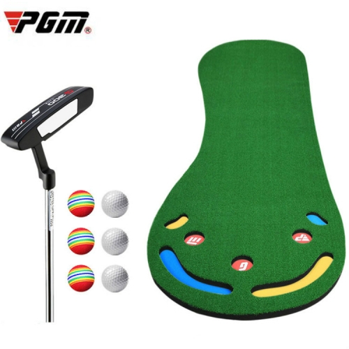 

PGM GL002 Indoor Golf Putting Trainer Big Feet Mini Golf Practice Blanket with Putter and Balls, Style:Lawn
