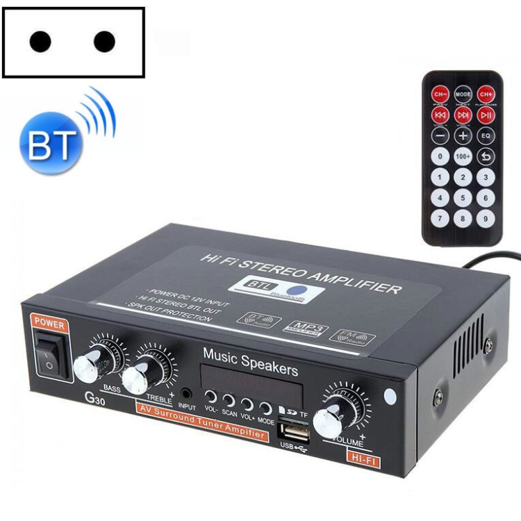 

G30 Smart Digital Power Amplifier Built-In Bluetooth / USB / SD / FM Power Amplifier, EU Plug