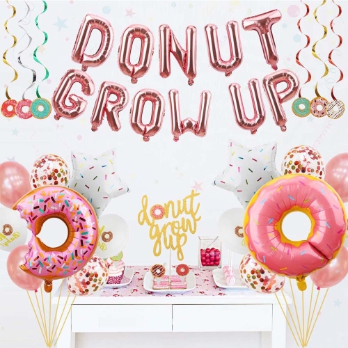 

Donut Party Decoration Party Rose Gold Aluminum Film Balloon Decoration Set