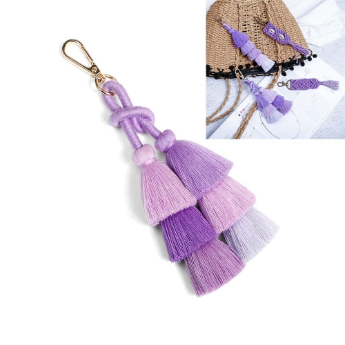 

2 PCS Personality Creative Jewelry Pendant Bohemia Tassel Jewelry Pendant Hand-Woven Rope Knot Bag Keychain, Style:K68182