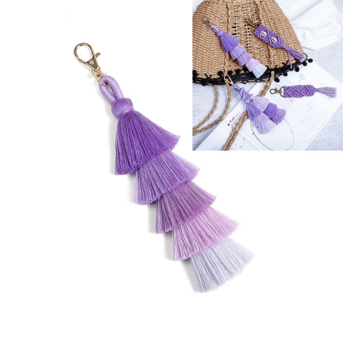 

2 PCS Personality Creative Jewelry Pendant Bohemia Tassel Jewelry Pendant Hand-Woven Rope Knot Bag Keychain, Style:K68009