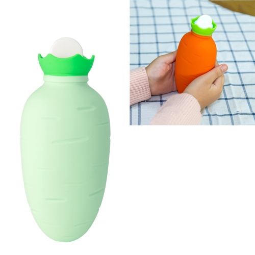 

Carrot-Shaped Silicone Water Injection Warm Water Bag Winter Leak-Proof And Explosion-Proof Hand Warmer(Light Green)