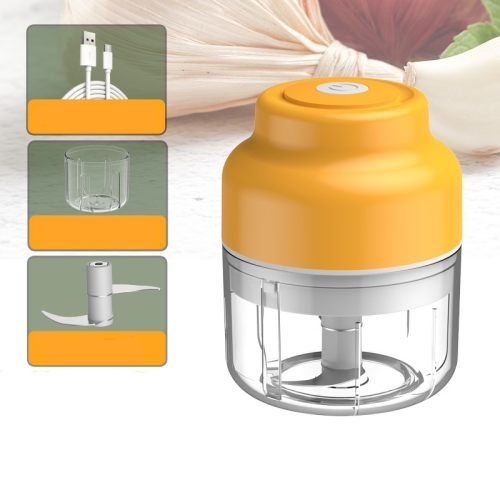 

Wireless USB Charging Garlic Machine Baby Food Supplement Machine, Style:100ml Twisted Meat( Yellow)