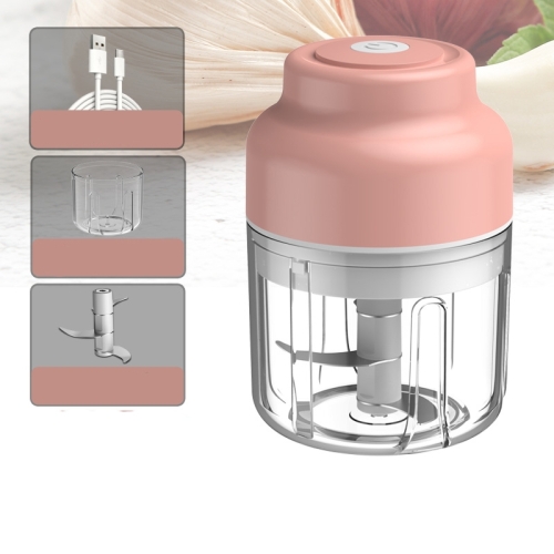 

Wireless USB Charging Garlic Machine Baby Food Supplement Machine, Style:250ml Twisted Meat(Pink)