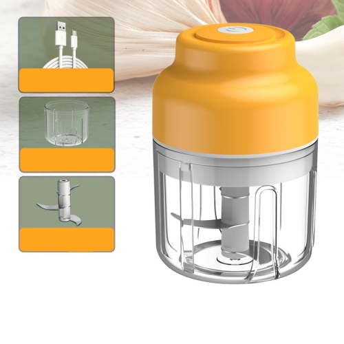 

Wireless USB Charging Garlic Machine Baby Food Supplement Machine, Style:250ml Twisted Meat( Yellow)