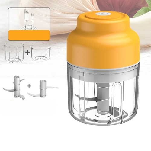 

Wireless USB Charging Garlic Machine Baby Food Supplement Machine, Style:Cups of Minced Garlic + Minced Meat( Yellow)