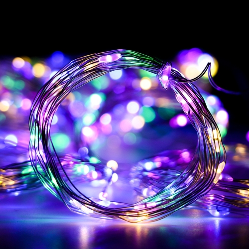 

LED Copper Wire Light String USB Garland Curtain String Light Christmas Decoration, Style:with Hook, Size:3m x 3m(Colorful Light)