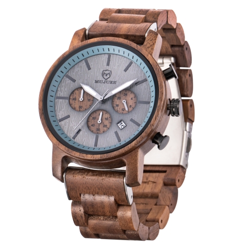 

MUJUZE ME-1012 Men Multifunctional Wooden Watch(Walnut)