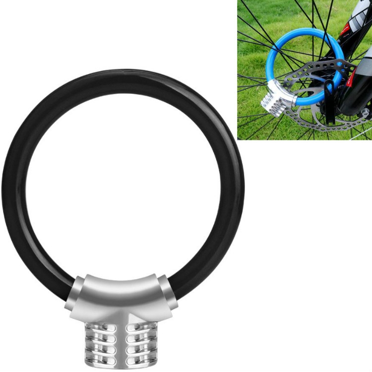 

Bicycle Ring Lock Anti-Theft Lock Bicycle Portable Mini Safety Lock Racket Lock Bold Cable Lock, Colour: Black