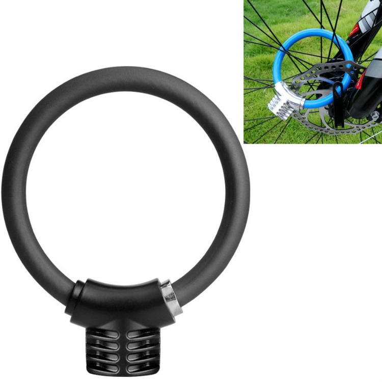 

Bicycle Ring Lock Anti-Theft Lock Bicycle Portable Mini Safety Lock Racket Lock Bold Cable Lock, Colour: Matte Black