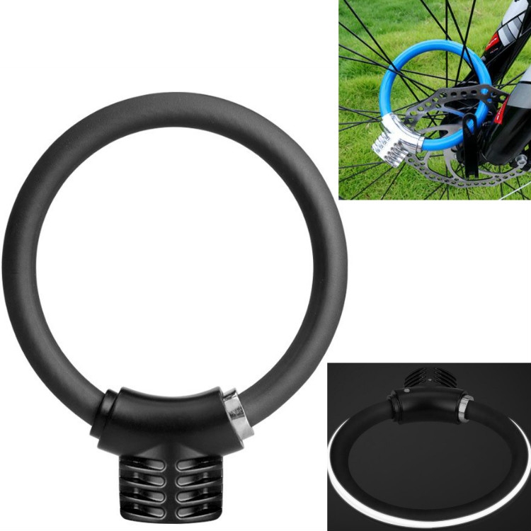 

Bicycle Ring Lock Anti-Theft Lock Bicycle Portable Mini Safety Lock Racket Lock Bold Cable Lock, Colour: Reflective Matte Black