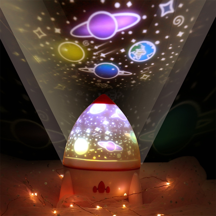 

Rocket Projector Lamp Romantic Starry Sky Projector Lamp Rotating Gypsophila Birthday Gift, Style:USB Ver.(Pink)