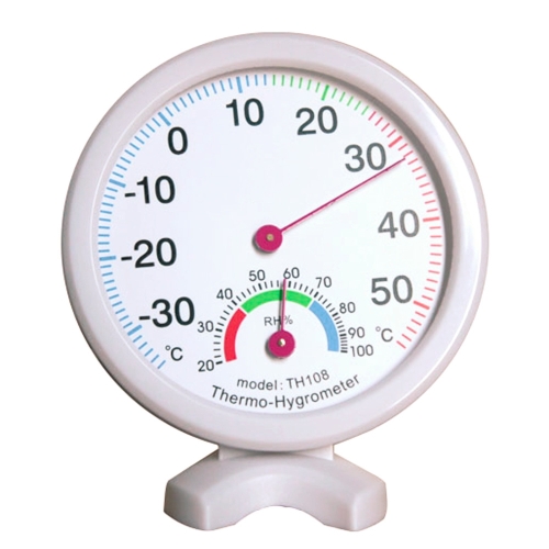 

TH108 Mini Round Clock-shaped Indoor Outdoor Hygrometer Humidity Thermometer Temperature Meter, Random Color Delivery