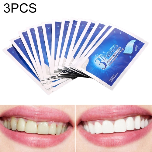 

3 PCS 3D White Gel Teeth Whitening Strips Dental Kit Oral Hygiene Care Strip(Blue)