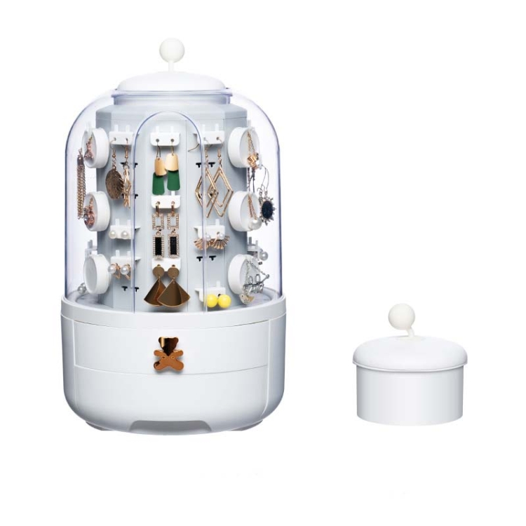 

Jewelry Earring Display Stand Earring Necklace Large Capacity Jewelry Storage Box, Specification: Single Layer Inner Core(White)