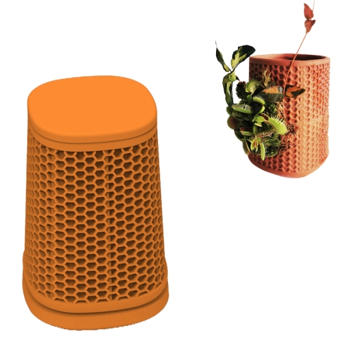 

Terraplanter Lazy Automatic Watering Ceramic Flowerpot Indoor Plant Red Clay Automatic Water Seepage Honeycomb Flowerpot, Style:Square(Small: 9x13CM)