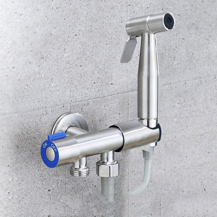 

Stainless Steel One-In-Two-Out Multi-Function Three-Way Valve Faucet, Specification: Hand Wheel Spray Gun Set