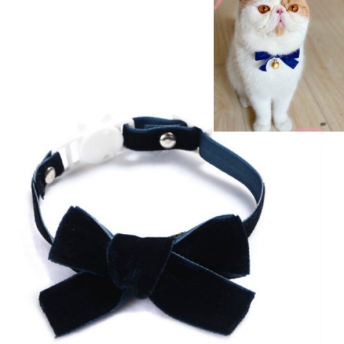 

5 PCS Velvet Bowknot Adjustable Pet Collar Cat Dog Rabbit Bow Tie Accessories, Size:S 17-30cm, Style:Bowknot(Blue)