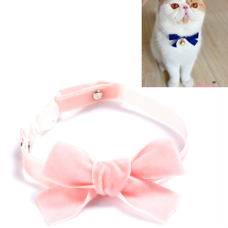 

5 PCS Velvet Bowknot Adjustable Pet Collar Cat Dog Rabbit Bow Tie Accessories, Size:S 17-30cm, Style:Bowknot(Pink)