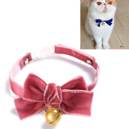 

5 PCS Velvet Bowknot Adjustable Pet Collar Cat Dog Rabbit Bow Tie Accessories, Size:S 17-30cm, Style:Bowknot With Bell(Bean Paste)