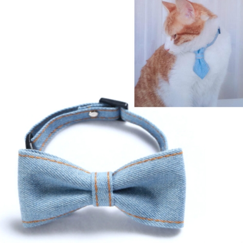 

4 PCS Pet Cowboy Bow Tie Collar Cats Dogs Adjustable Tie Collars Pet Accessories Supplies, Size:S 16-32cm, Style:Small Bowknot(Light Blue)