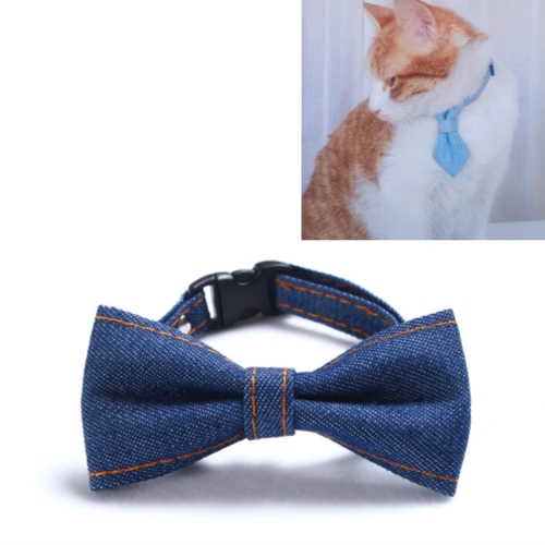 

4 PCS Pet Cowboy Bow Tie Collar Cats Dogs Adjustable Tie Collars Pet Accessories Supplies, Size:S 16-32cm, Style:Small Bowknot(Dark Blue)