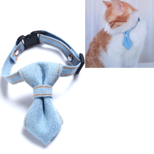 

4 PCS Pet Cowboy Bow Tie Collar Cats Dogs Adjustable Tie Collars Pet Accessories Supplies, Size:S 16-32cm, Style:Tie(Light Blue)