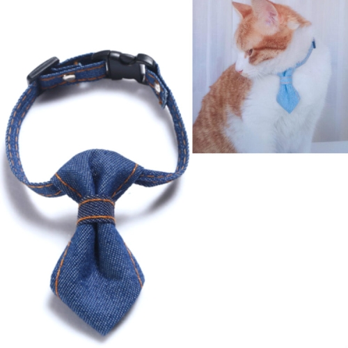 

4 PCS Pet Cowboy Bow Tie Collar Cats Dogs Adjustable Tie Collars Pet Accessories Supplies, Size:S 16-32cm, Style:Tie(Dark Blue)