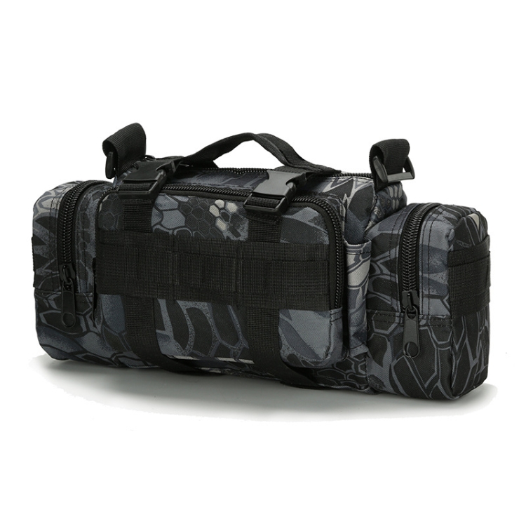 

B04 Sports Outdoor Fishing Waterproof Running Waist Bag Camera Photography Multifunctional Bag(Black Python Pattern)