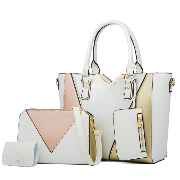 

4 in 1 Fashion All-Match Diagonal Ladies Handbags Large Capacity Bag(White)