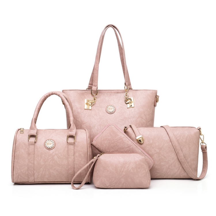 

5 In 1 Ladies Fashion Handbag Large Capacity Bag(Pink)
