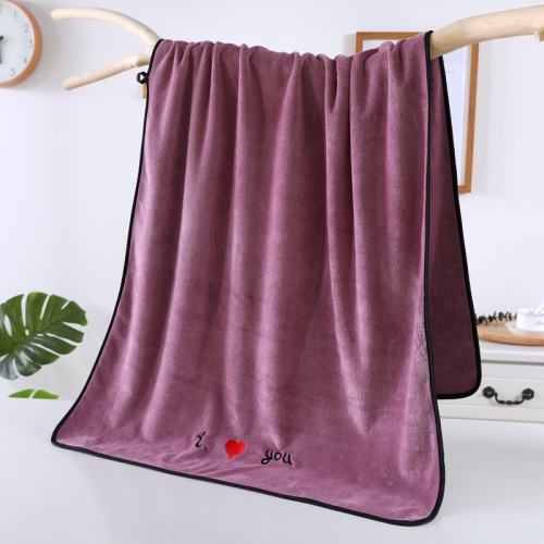 

Soft Thick Absorbent Fiber Couple Large Bath Towels, Size:70x140cm(Purple)