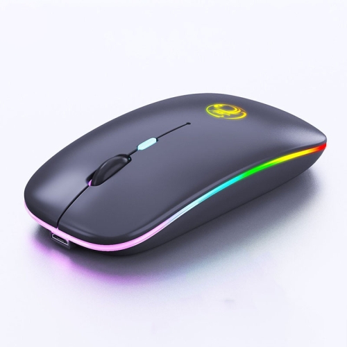 

iMICE E-1300 4 Keys 1600DPI Luminous Wireless Silent Desktop Notebook Mini Mouse, Style:Dual-modes Luminous Edition(Black)