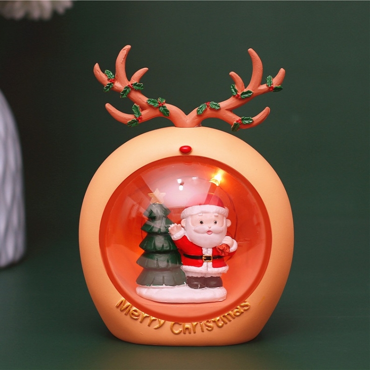 

Resin Cartoon Christmas Holiday Decoration Atmosphere Light Children Gifts, Style:Yellow Santa Claus Antlers