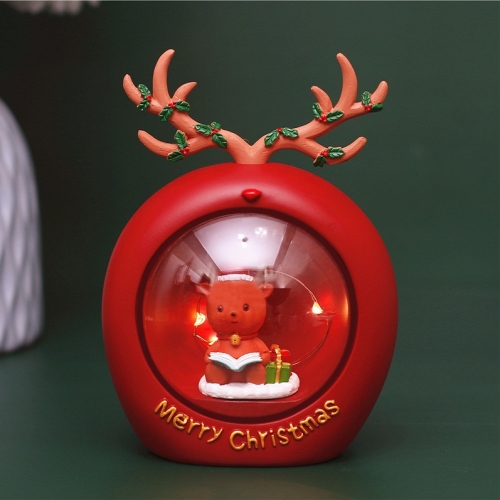 

Resin Cartoon Christmas Holiday Decoration Atmosphere Light Children Gifts, Style:Red Fawn Antlers