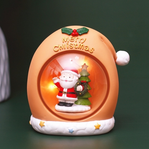 

Resin Cartoon Christmas Holiday Decoration Atmosphere Light Children Gifts, Style:Yellow Santa Claus Hat