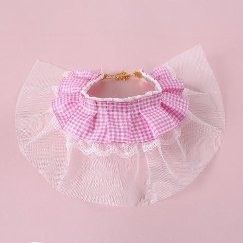 

3 PCS Pet Lace Handmade Collar Cat Dog Rabbit Shooting Props, Size:S 20-25cm, Style:Pink Lace