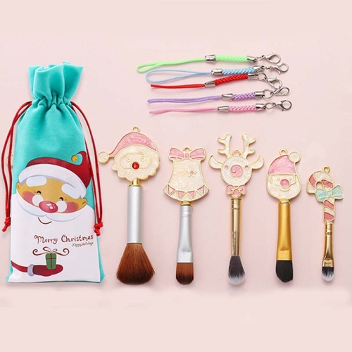 

Christmas Makeup Brush Gift Elk Beginner Set Beauty Tool Set, Specification:Five Shorts 1-Double Sided