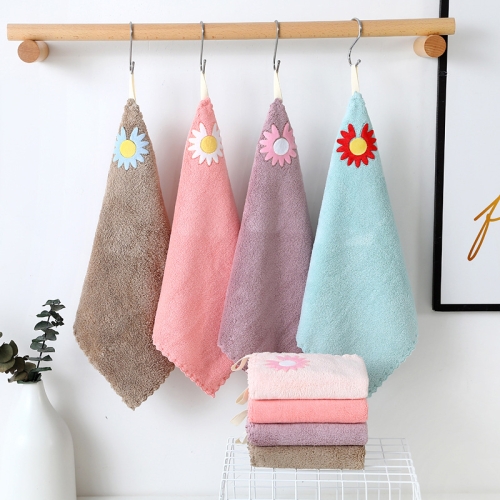 

10 PCS Coral Fleece Daisy Soft & Absorbent Square Towel Size: 30x30 Cm Random Color Delivery