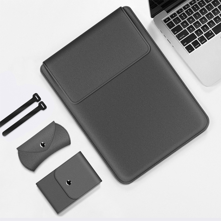 

11-12 inch For Apple Laptop Liner Bag Four-Piece Storage Bag(Sky Gray)