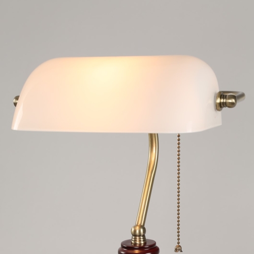 white bankers lamp