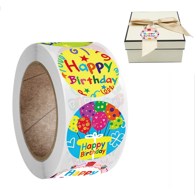 

A-148 10 PCS Round Sticker Happy Birthday Label Holiday Gift Sealing Sticker, Size: 2.5cm / 1 inch
