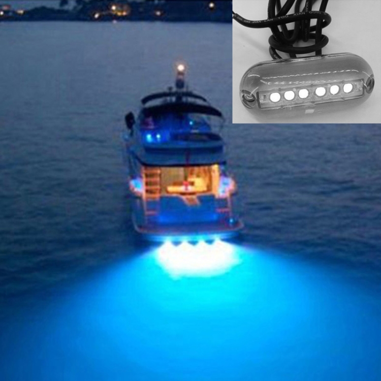 

6 LEDs Underwater Fishing Light IP68 Waterproof Boat Night Light Water Landscape Lighting for Marine Boat, Cable Length: 1.2m, DC 12V(White Light)