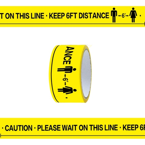 

4 PCS Floor Warning Social Distance Tape Waterproof Wear-Resistant Marking Warning Tape