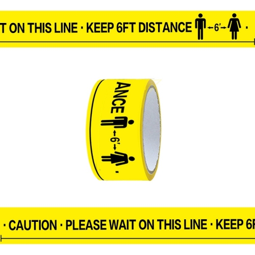 

6 PCS Floor Warning Social Distance Tape Waterproof Wear-Resistant Marking Warning Tape