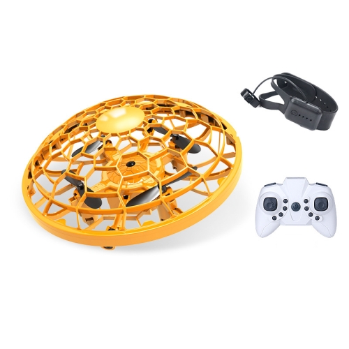 

UFO Aircraft Remote Control / Gesture Smart Sensor Four-Axis Mini Drone, Colour: Orange（2.4G Remote Control + Watch ）