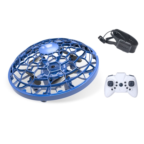 

UFO Aircraft Remote Control / Gesture Smart Sensor Four-Axis Mini Drone, Colour: Blue（2.4G Remote Control + Watch）