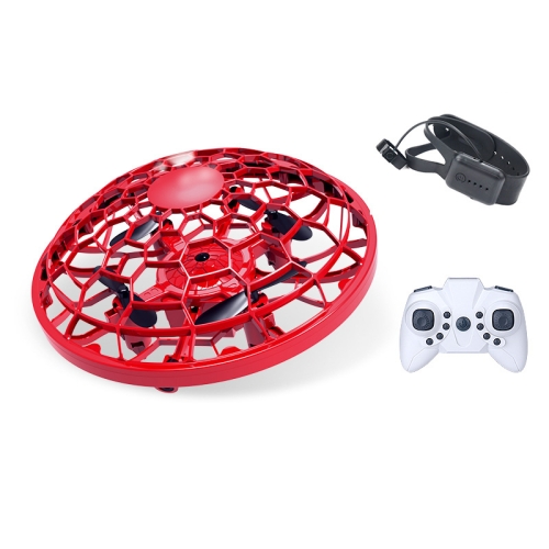 

UFO Aircraft Remote Control / Gesture Smart Sensor Four-Axis Mini Drone, Colour: Blue（2.4G Remote Control + Watch Red）