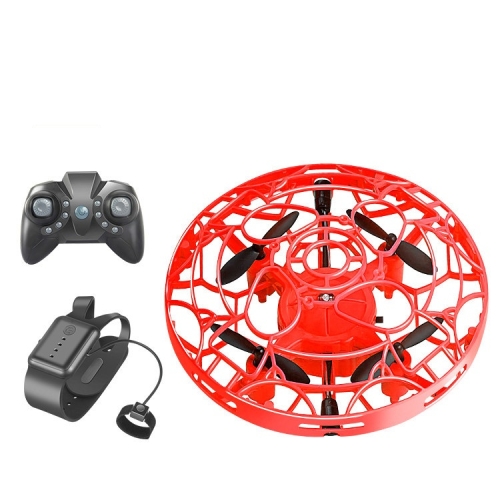 

Watch Remote Control Smart Sensor Aircraft UFO Four-Axis Three-Control Mini Drone, Colour: Gesture Sensor+Watch+Remote Control (Red)